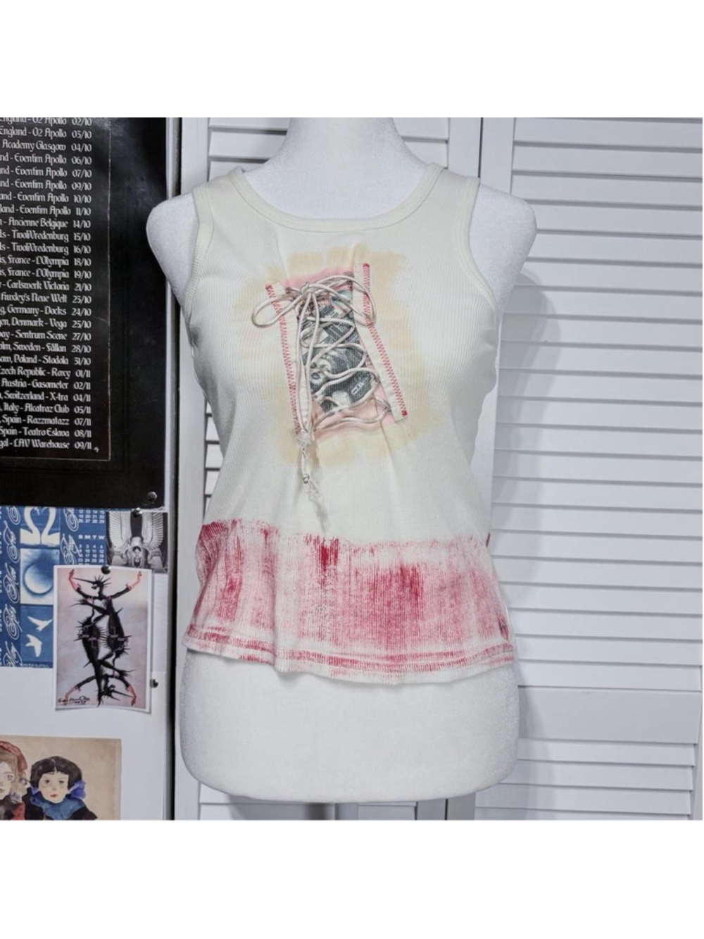 Mixed media tank top